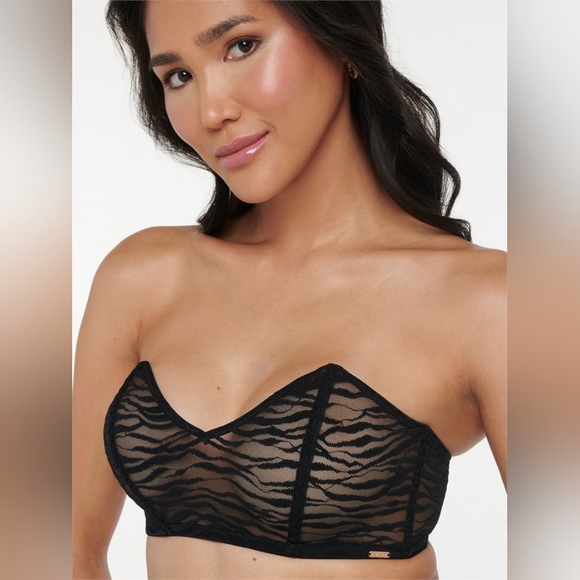 Savage X Fenty - All Over Me Lace Bandeau Bralette - size M - Picture 1 of 6